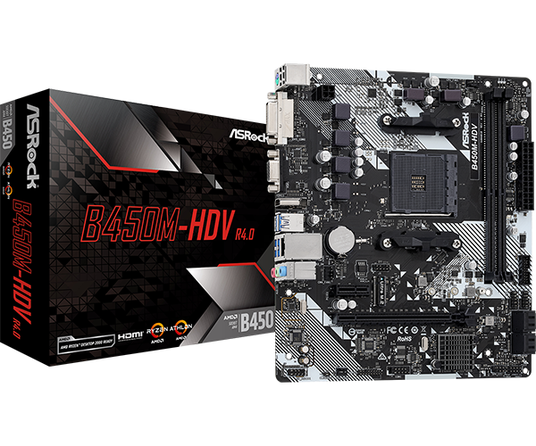 ASRock B450M-HDV R4.0 Motherboard DDR4