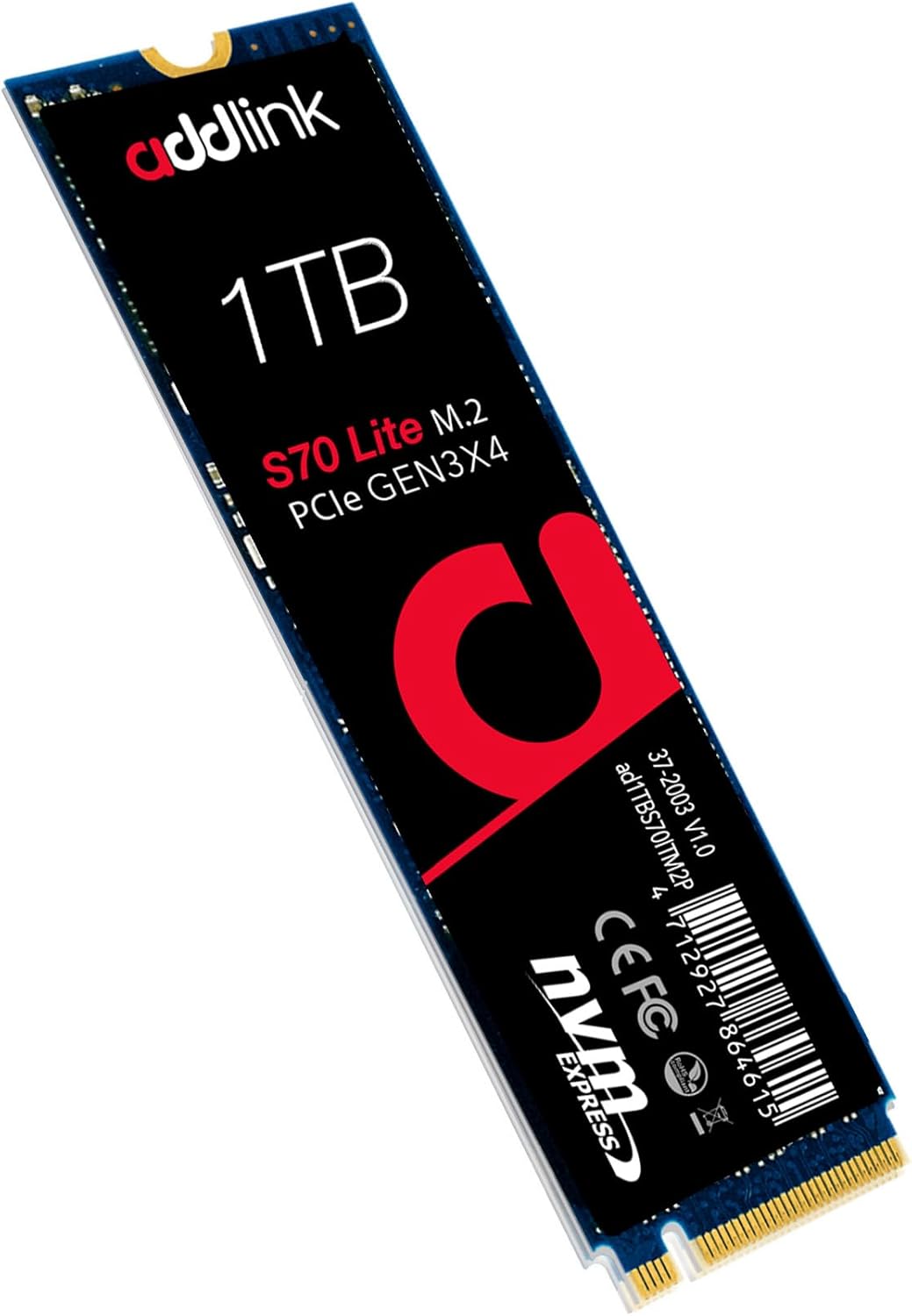 M.2 Addlink S70 Lite 1TB 2280 PCIe Gen3x4, Up to 3,200MB/s