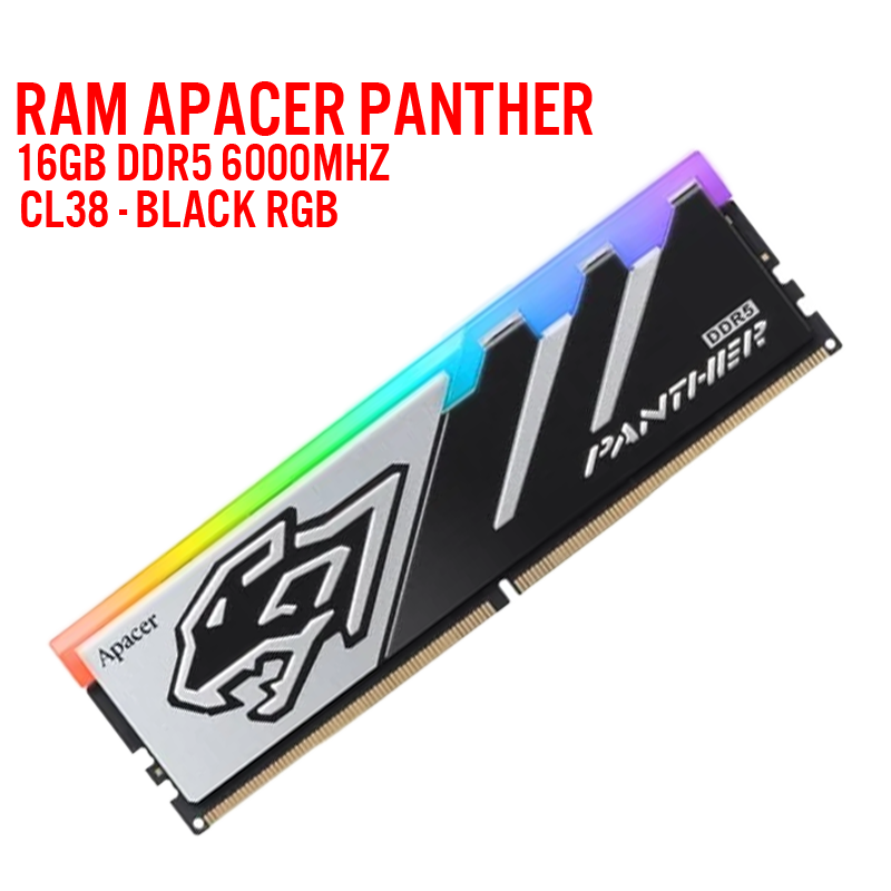 RAM 16GB DDR5 6000MHz CL38  Apacer Panther - Black- RGB