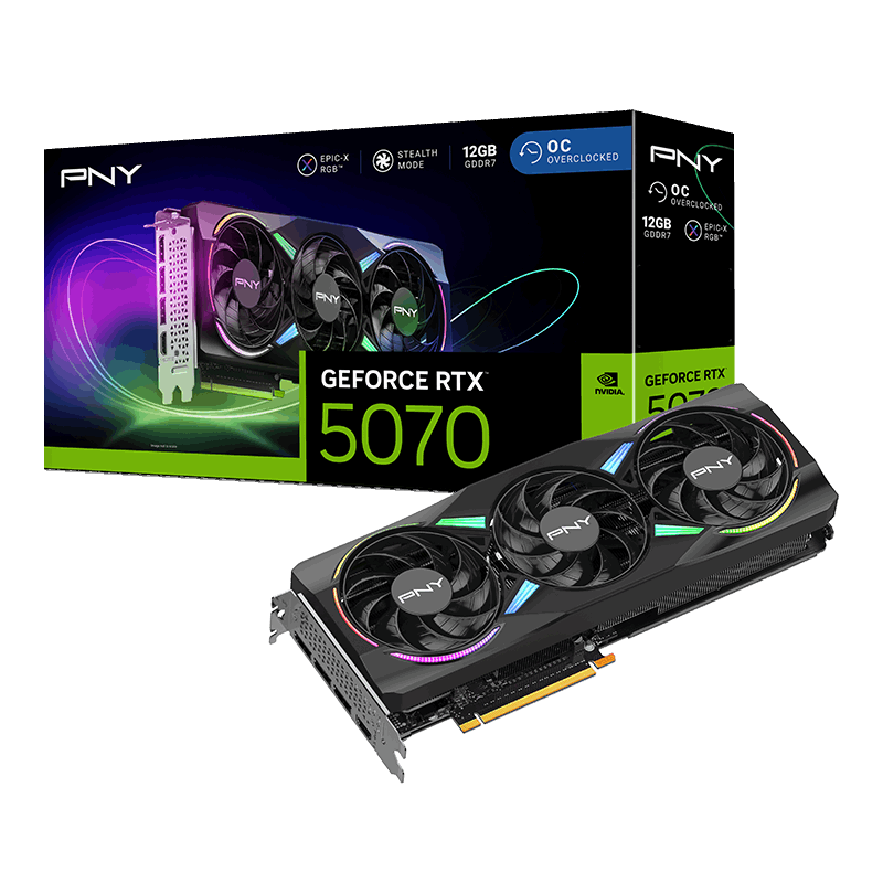 PNY NVIDIA GeForce RTX™ 5070 Epic-X™ ARGB OC Triple
