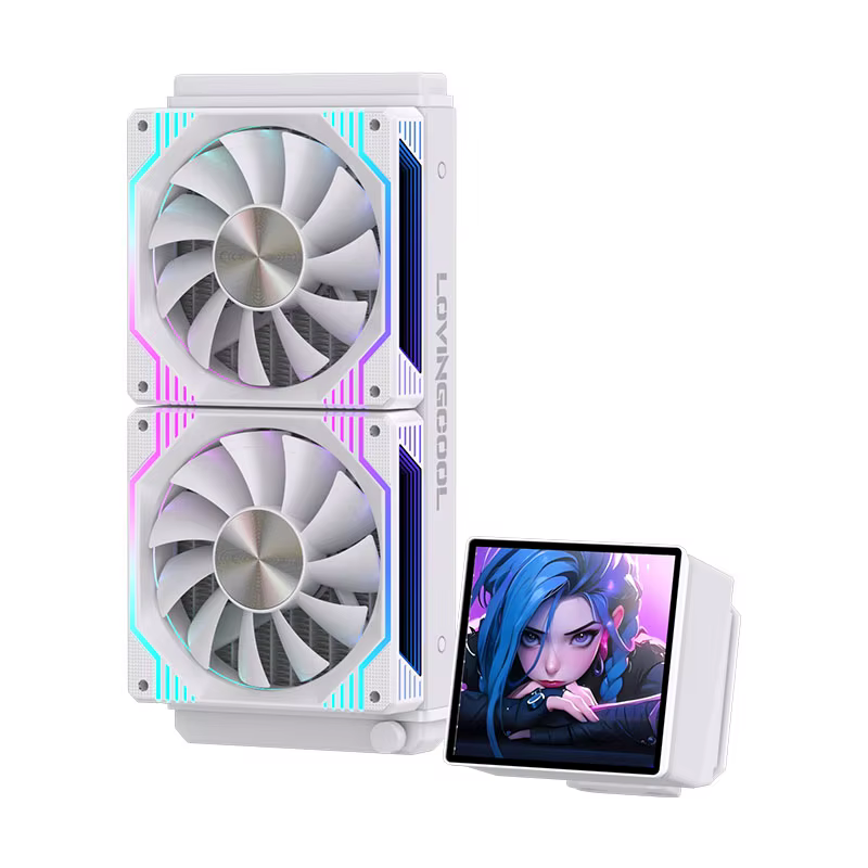 LOVINGCOOL 240mm ARGB Liquid Cooler BIG DIY Video Display GIF black